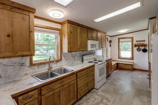 Beautiful custom built hickory cabinets!