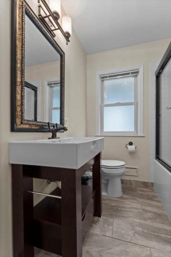 The main level full bath was tastefully and completely updated including a new tub.