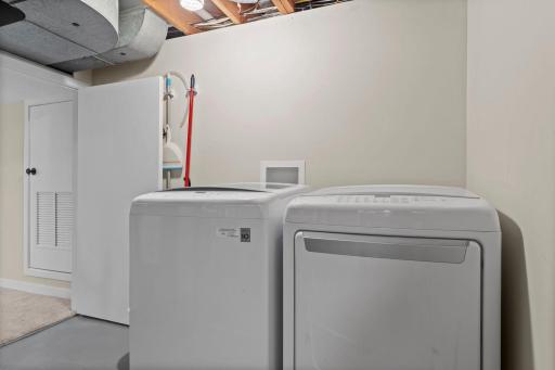 Washer & dryer new in 2017. This picture shows how meticulously the seller has maintained the home. The furnace is in the laundry room. This room is the only part of the lower level that is not finished.