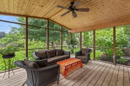 Wonderful screen porch perfect for entertaining, watching the kids, pets or birds in the backyard. The ceiling fan will keep you cool on the hot summer days.