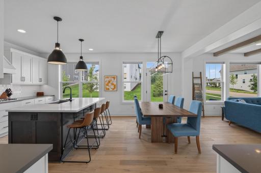 Here is an alternate view of the kitchen and dining room.