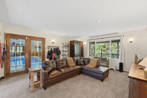 Entrance to the pool area from the family room.