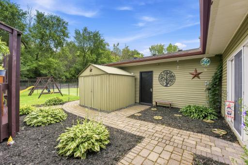 Meticulously kept landscaping throughout the entire yard.