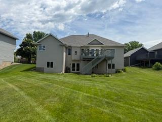 Very usable flat yard and nice storage shed under deck.