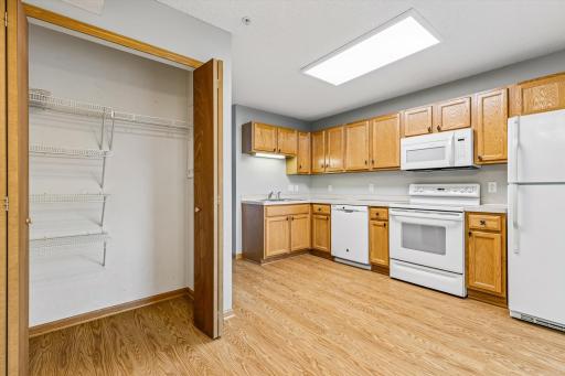Open-concept kitchen with a large pantry!