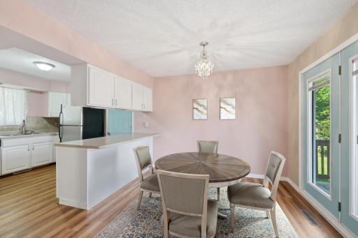 Dining room virtually staged.
