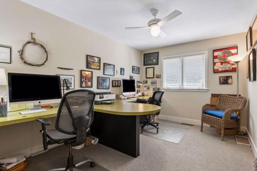 Second main floor bedroom, currently being used as a home office.