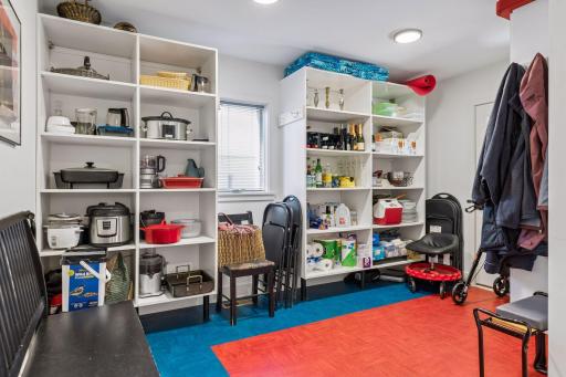 Mudroom/storage room between garage and kitchen.