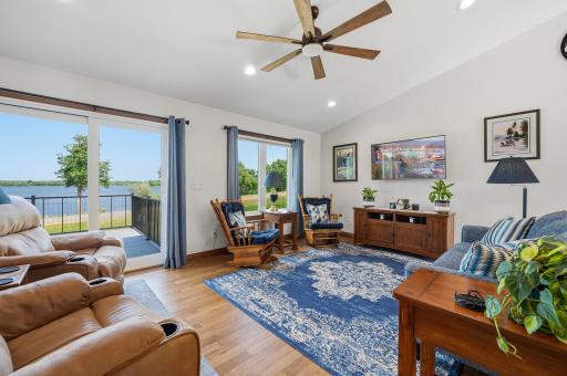 Living Room with patio doors to front deck
