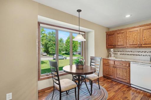 Breakfast area with views of the front yard.