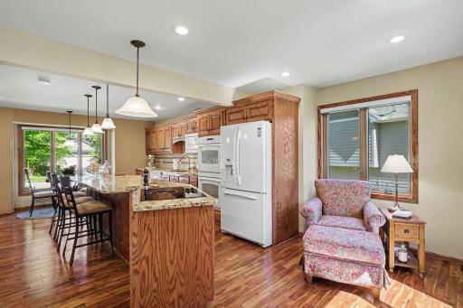 Sitting area next to kitchen with views of the backyard.