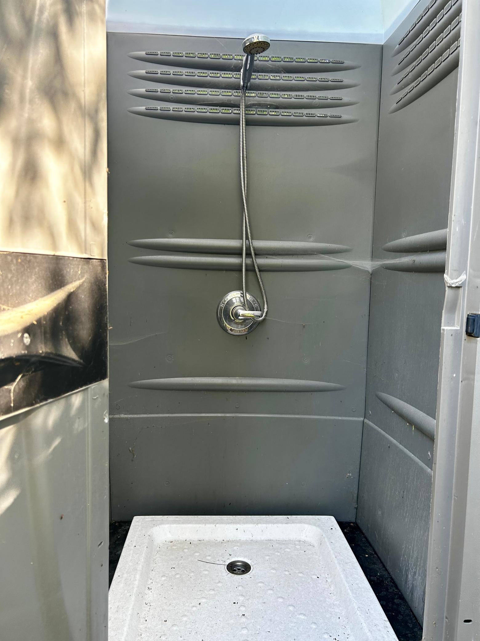 Outhouses - Outdoor shower bringing the indoors to the woods