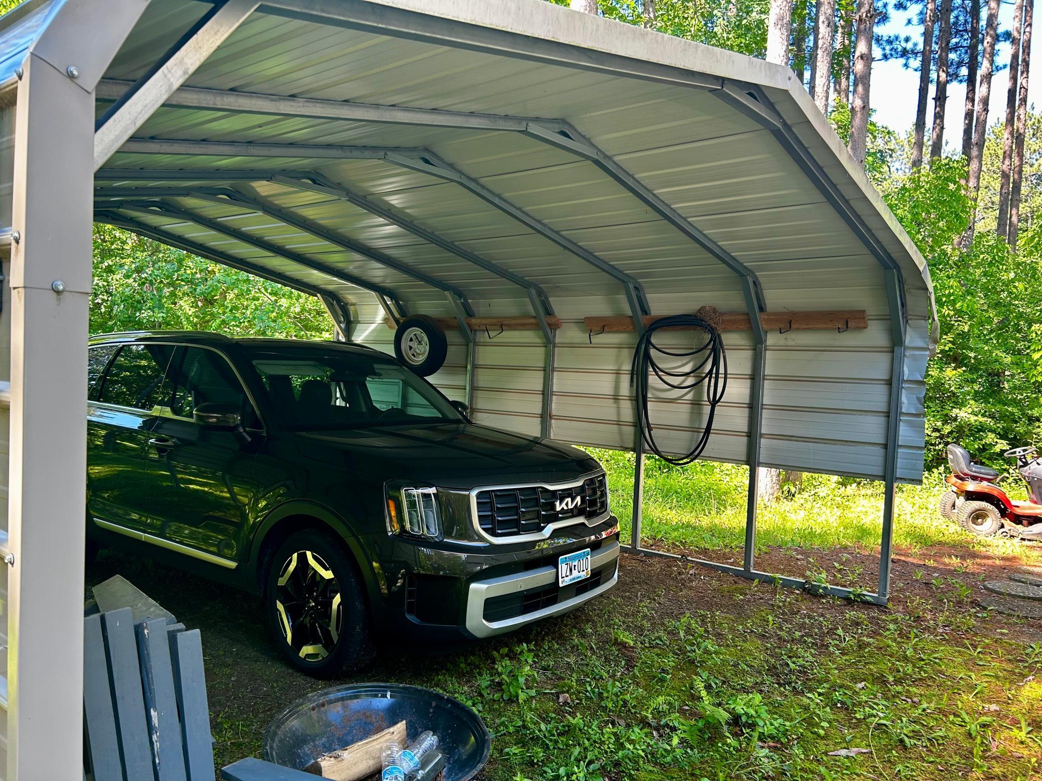 Carport - Large enough to cover two vehicles at a time