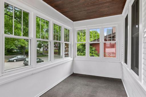 NIce front porch with newer windows for summer evenings
