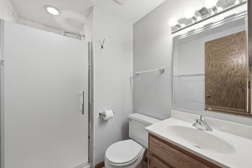 3/4 bath in lower level.