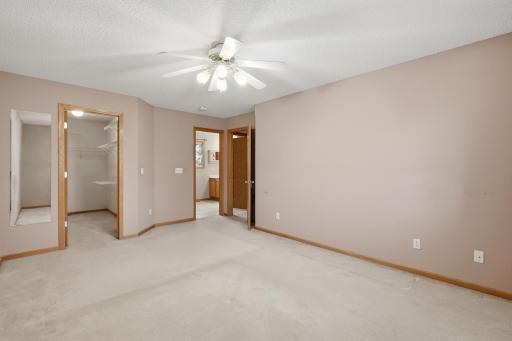 Primary bedroom with walk-in closet and direct access to bath.