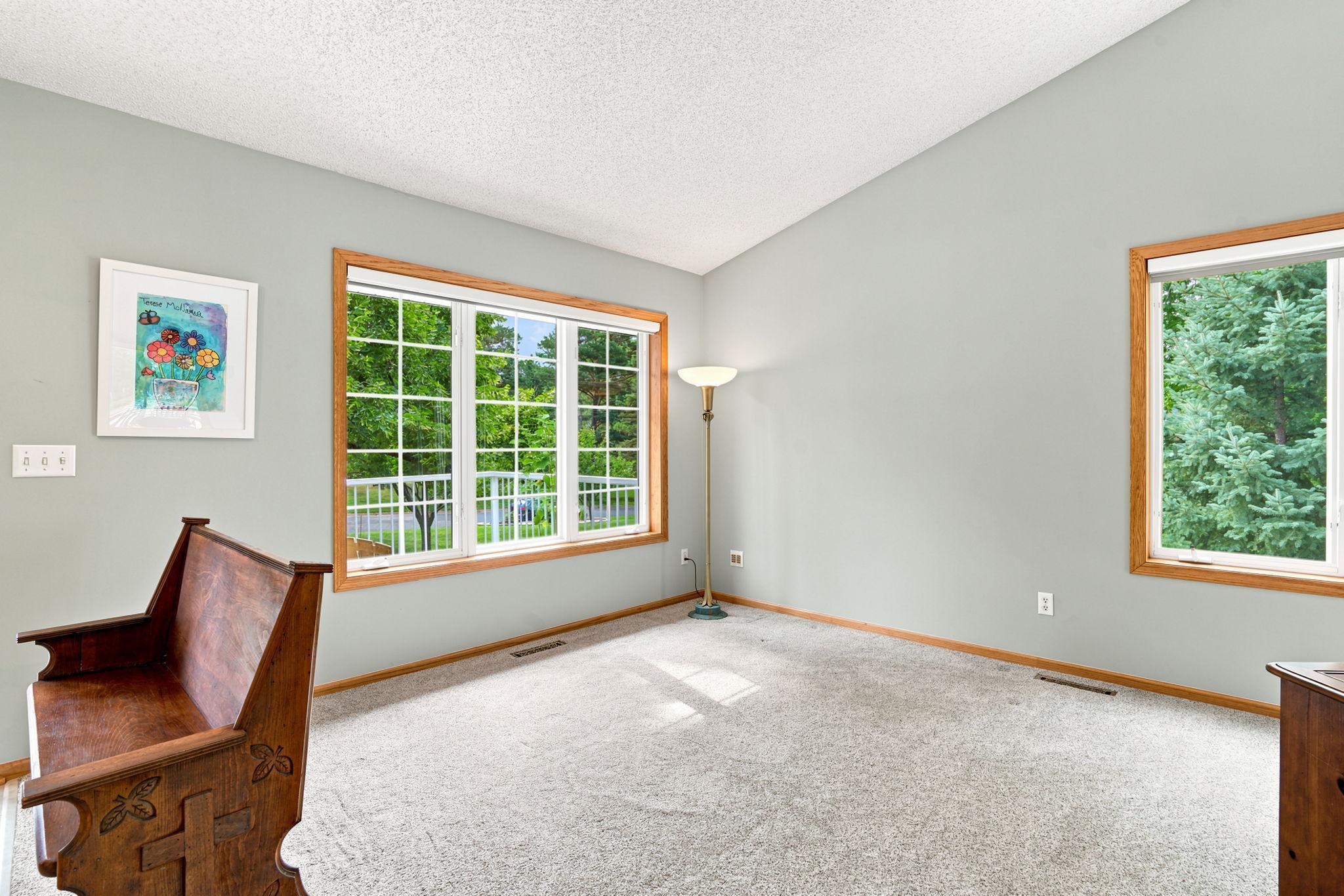 Vaulted living room.