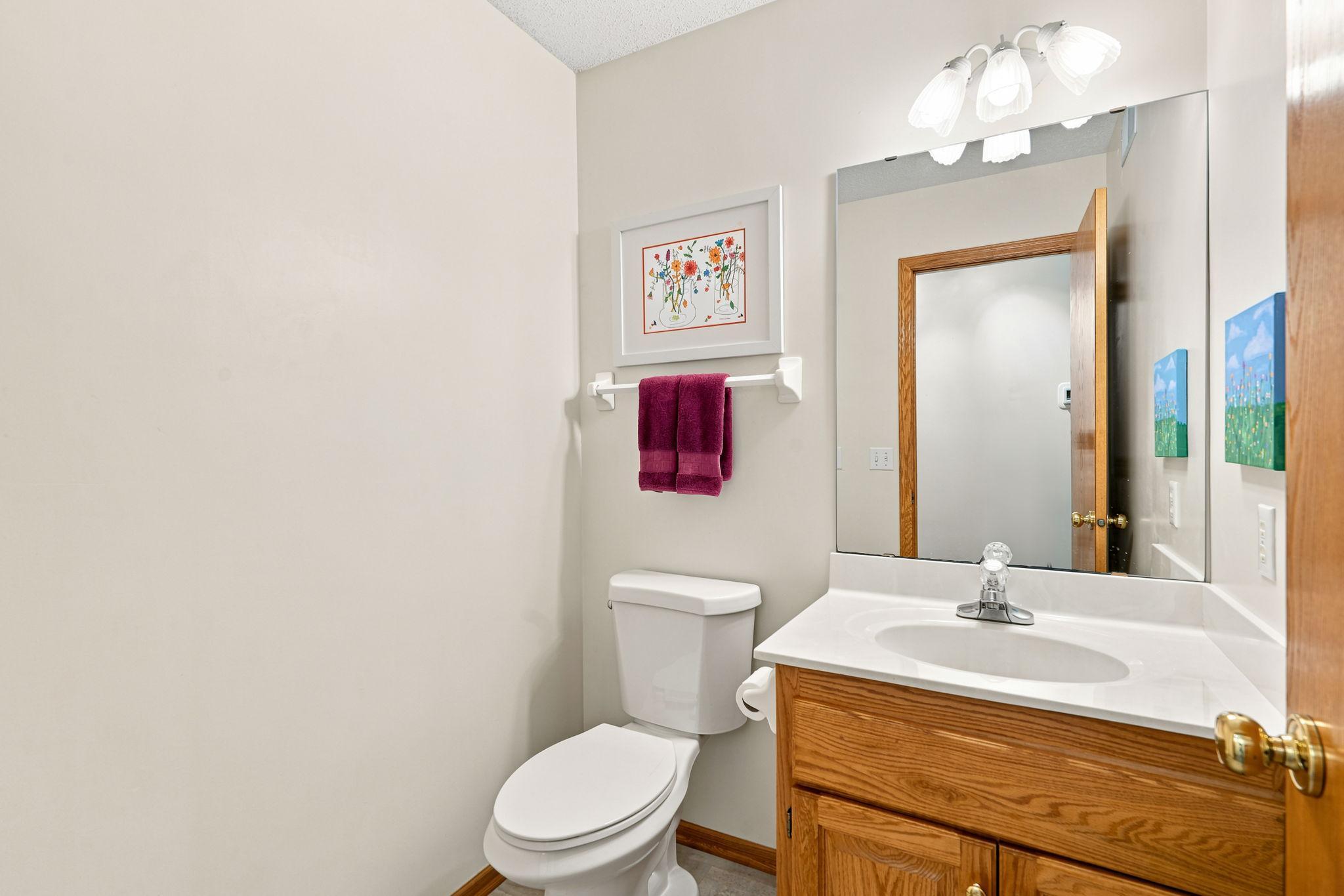 Convenient 1/2 bath on main floor,