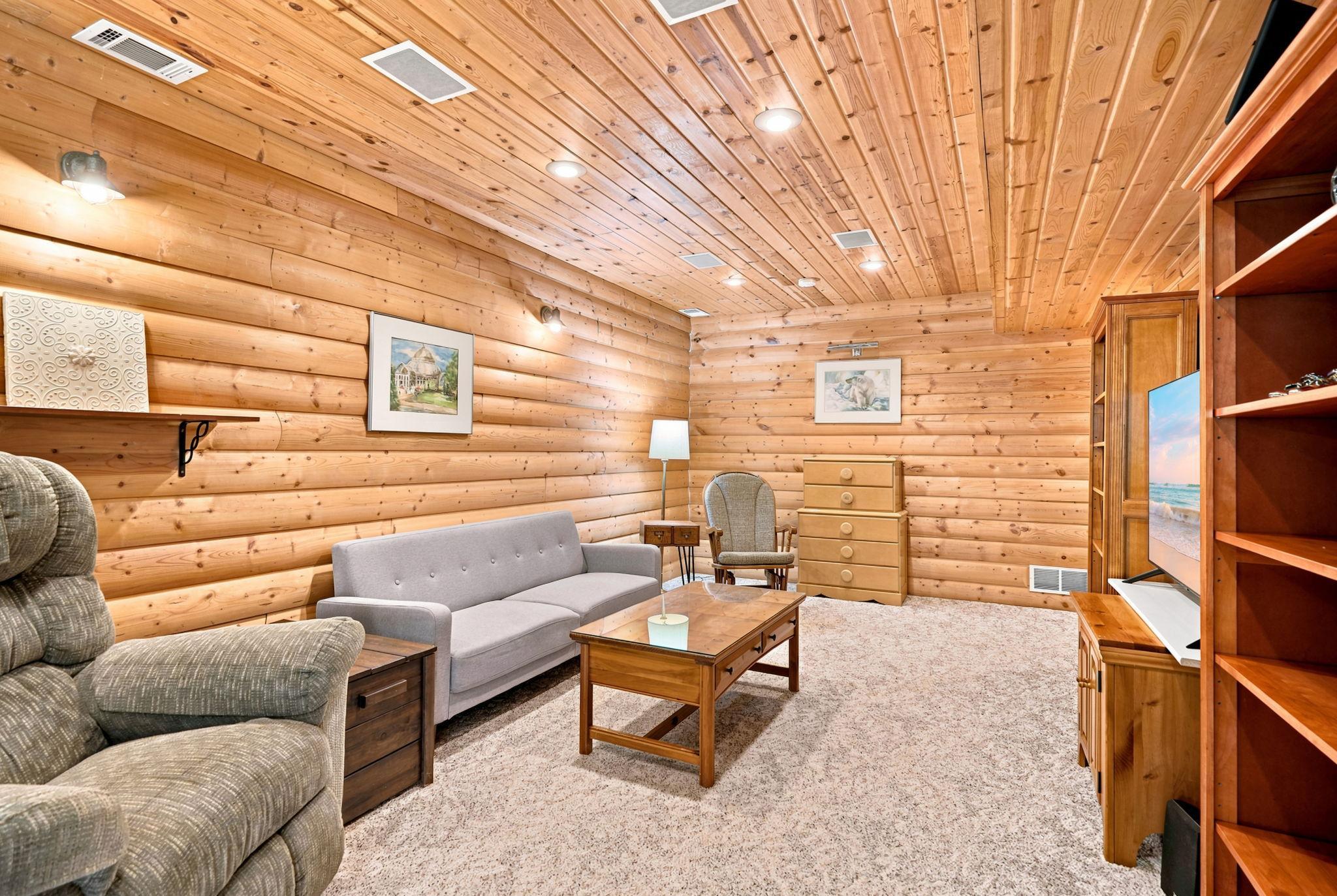 Recreation area for movie watching and playing games .