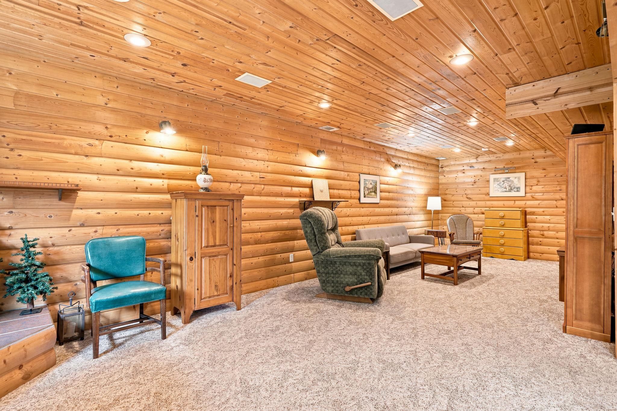 Rustic up north cabin feel.