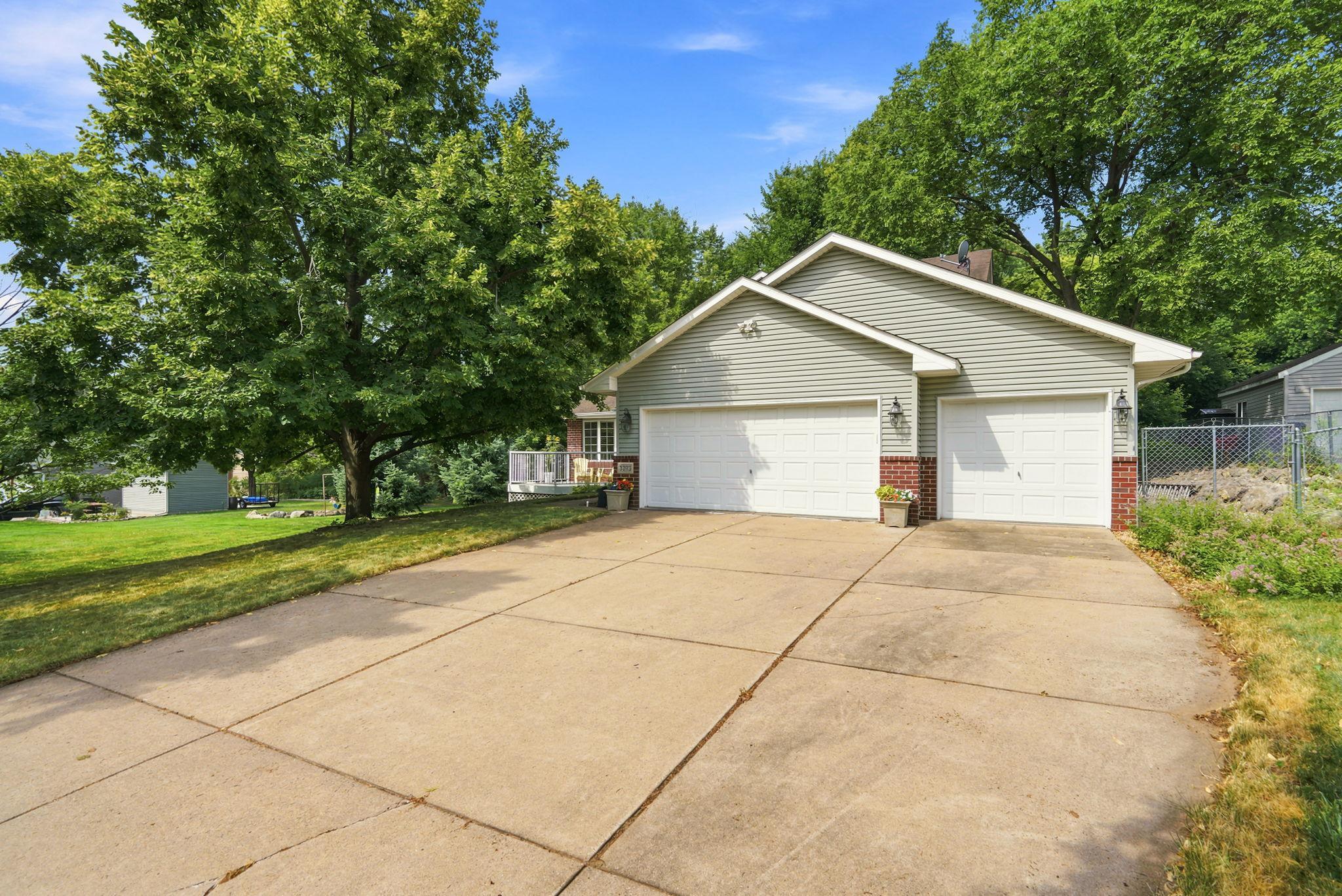 Cement driveway.