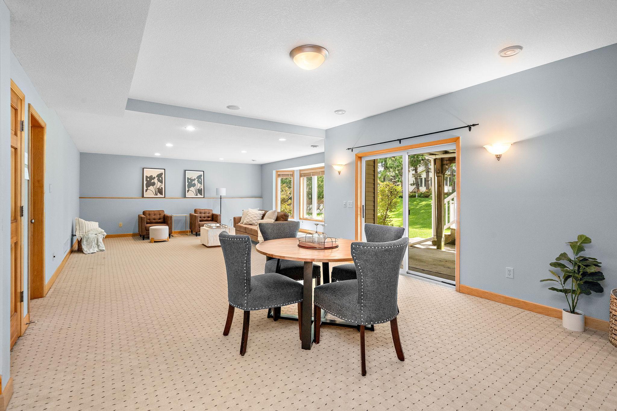Lower level has additional 2 bedrooms and a workout room.
