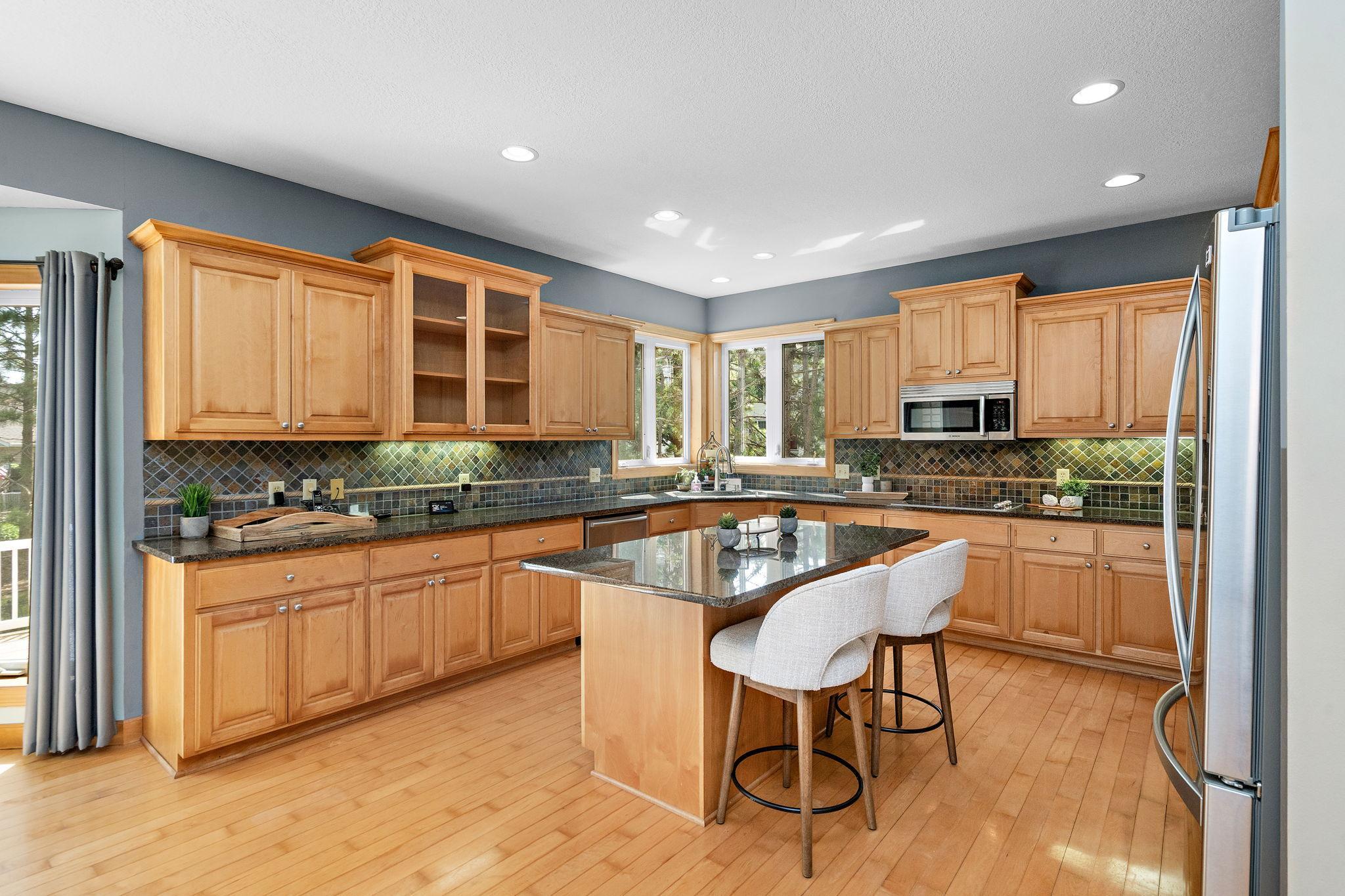 Custom cabinet - roll out shelving - beautiful design with crown moulding