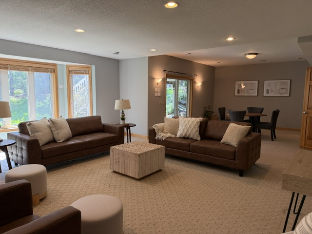 Lower level - open space for games & TV