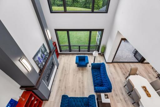 View overlooking the MF living room from the catwalk.