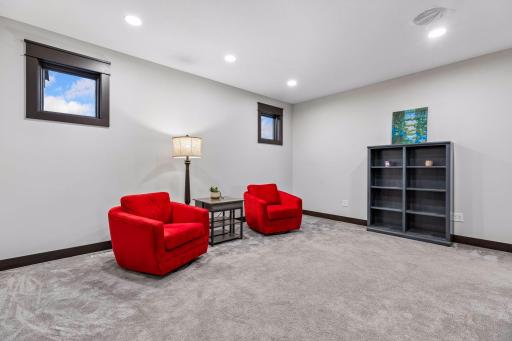 Across from the office is one of the pocket doors to the family room.