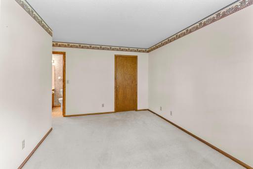 Primary bedroom with a walk-thru bath and walk-in closet.
