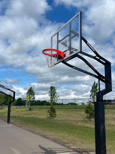 Basketball hoops at elementary school