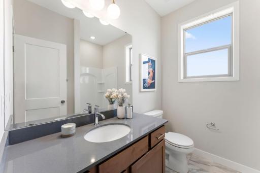 Main level bathroom with shower