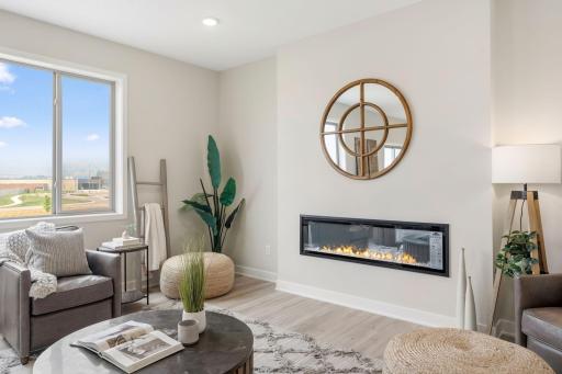 Change color of stone and flame at the electric fireplace