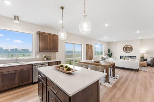 Soft close cabinet doors and drawers throughout the home