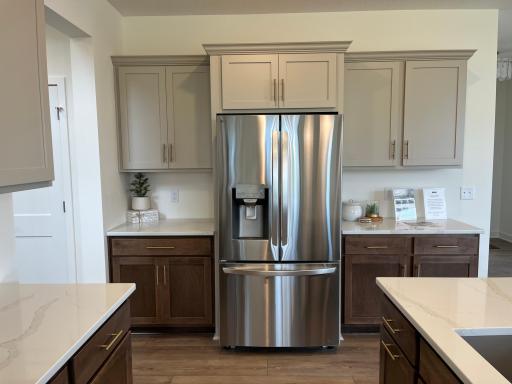 Refrigerator with coffee station to the left