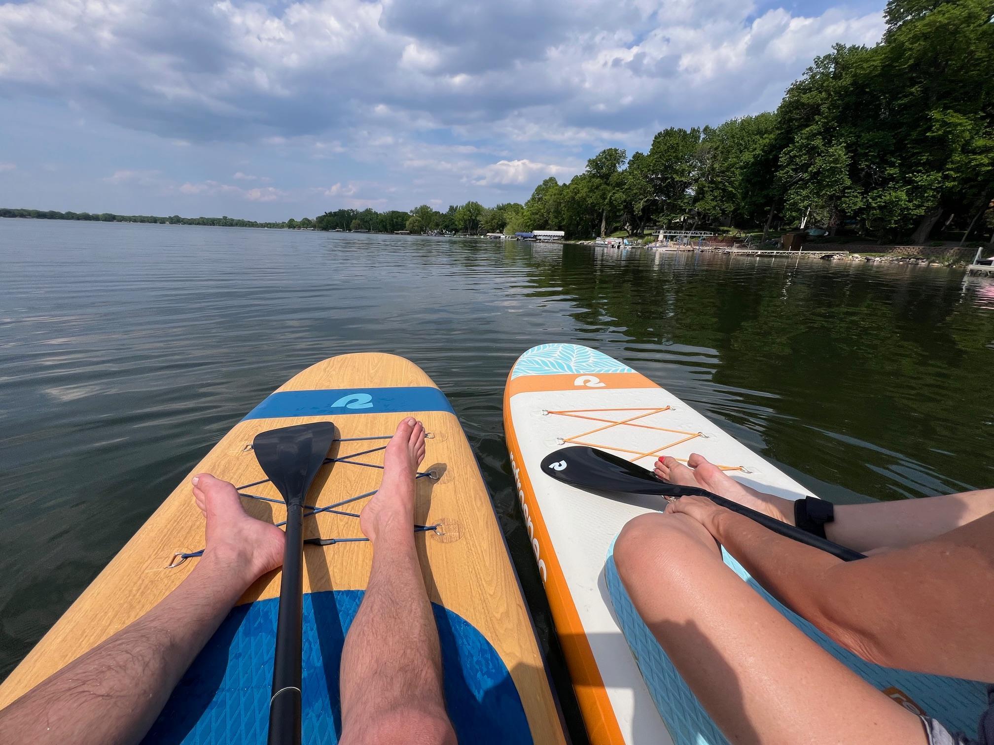Take the paved trail to launch your paddleboard or kayak at the lakeside green space.