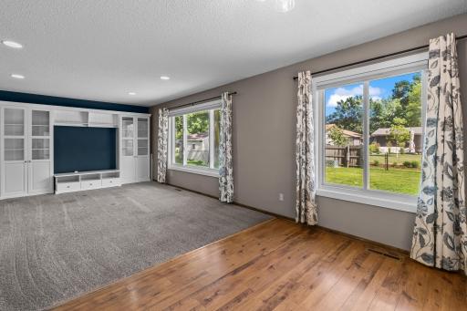 Dining room flows effortlessly into the graciously sized living space.