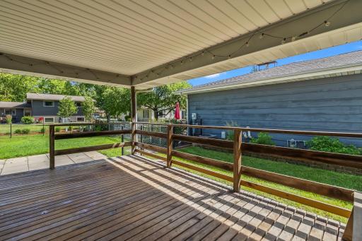 Enjoy the backyard rain or shine from the covered back deck!