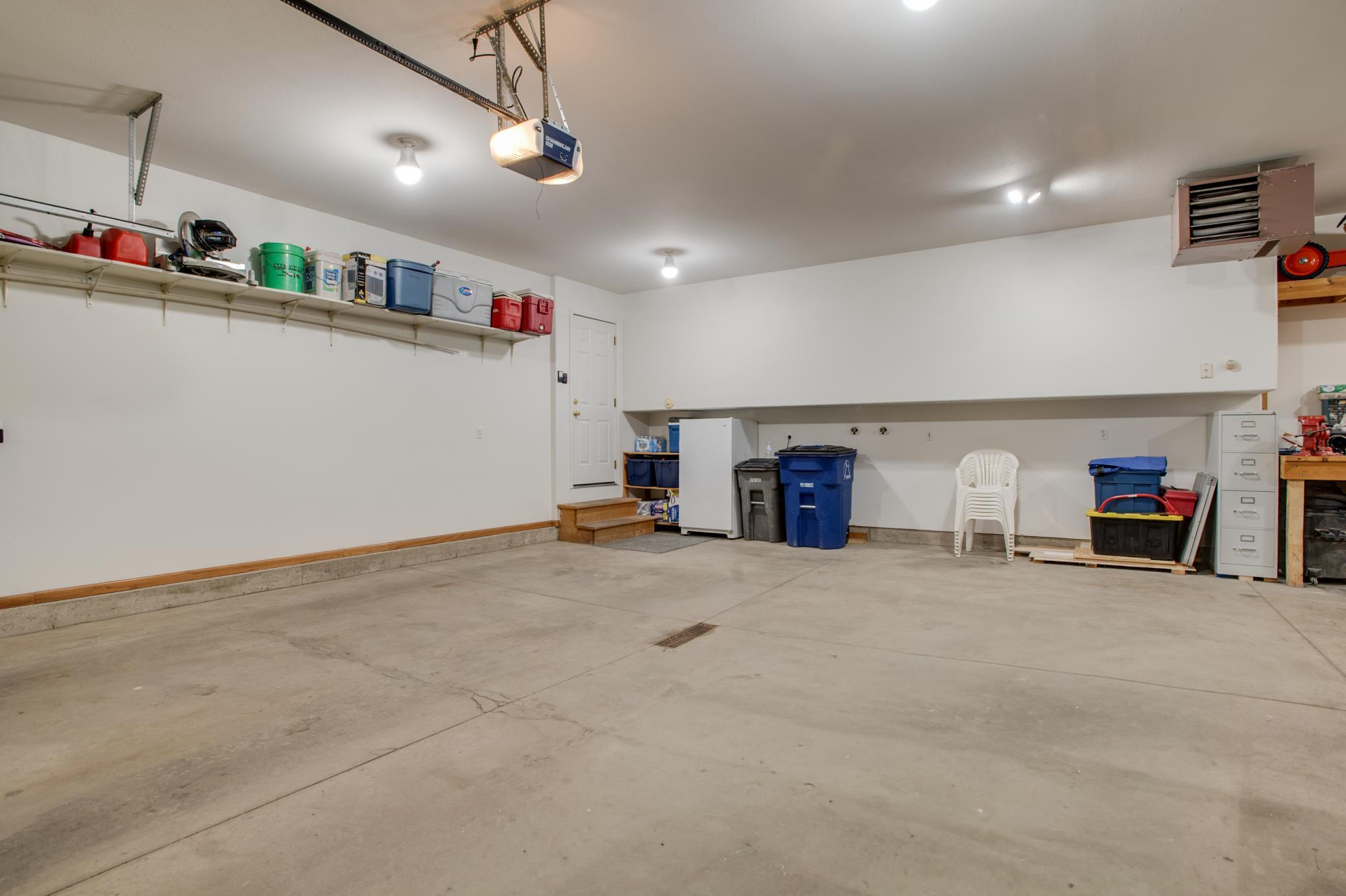 Large finished and heated garage
