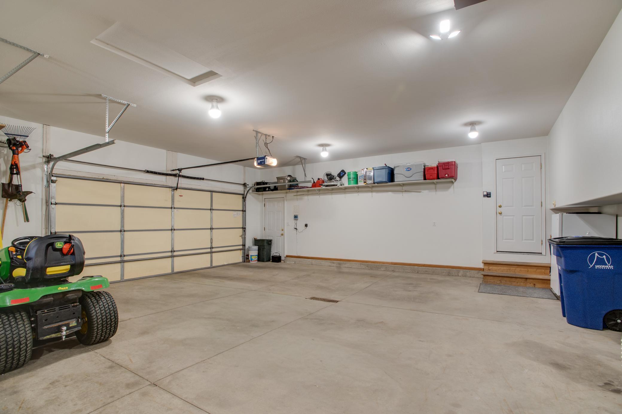 Large finished and heated garage