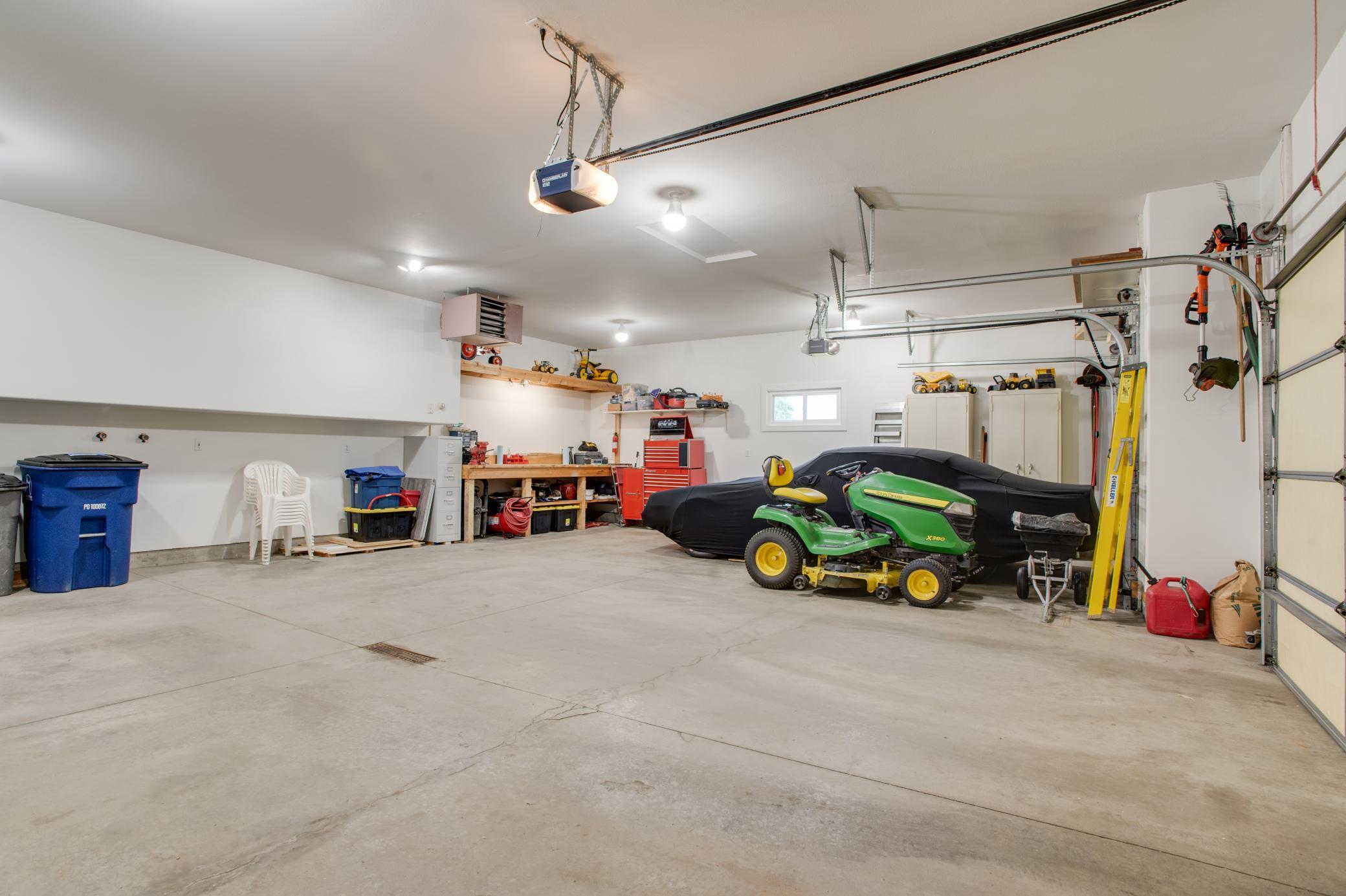 Large finished and heated garage