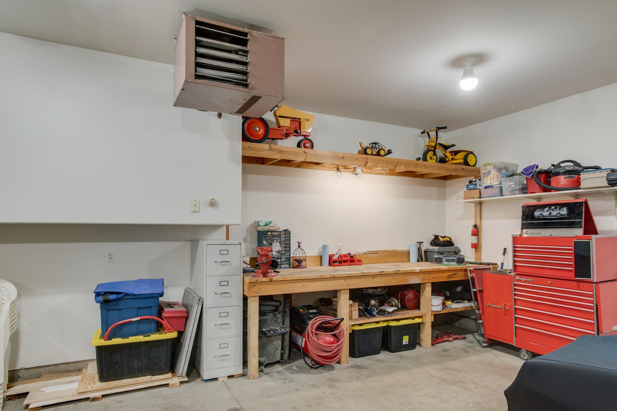 Workbench area in garage