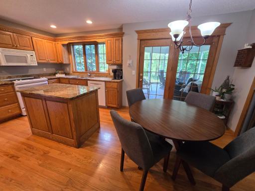 Natural lighting to the kitchen via the large kitchen window. There is a garbage disposal and built in dishwasher and recessed lighting.
