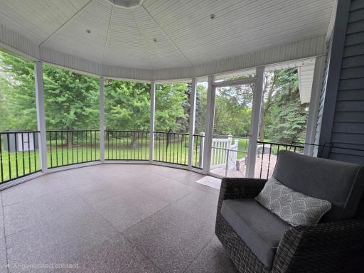 Deck without table and chairs furniture so you can imagine your own furniture on the one of a kind deck.