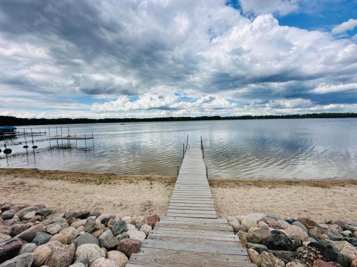 One of the shared docks on the beautiful beach
