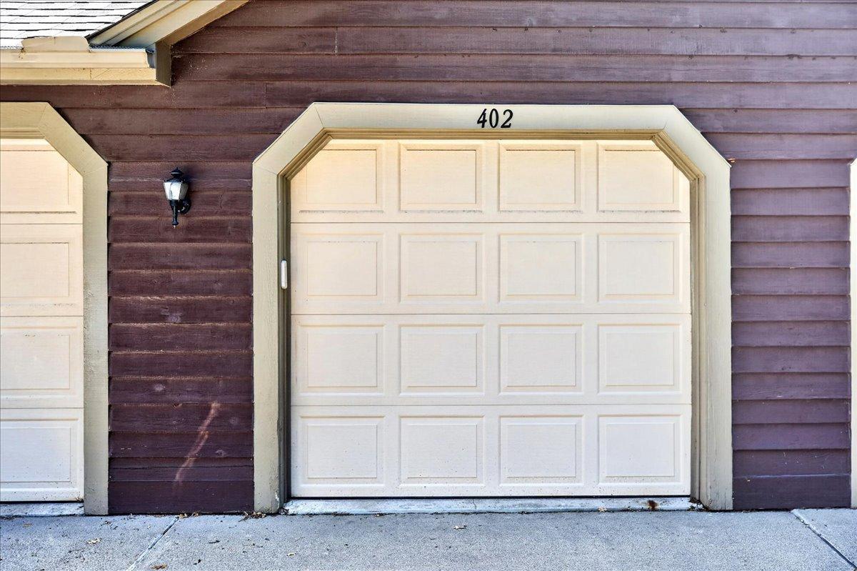 Single garage space, walk down hallway to your home