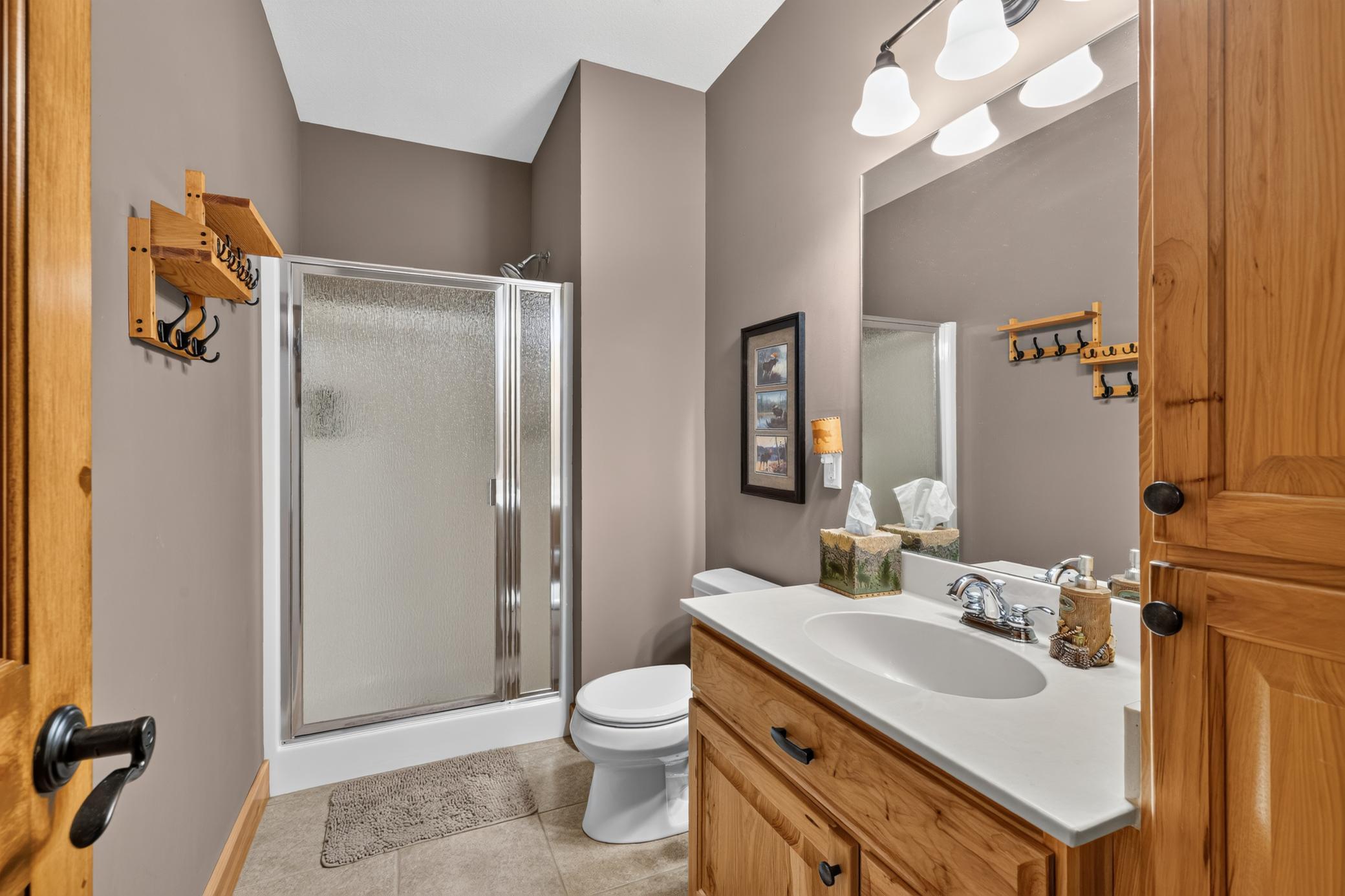 Lower level 3/4 bath right next to bedroom #4.