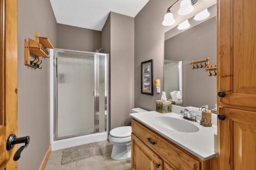 Lower level 3/4 bath right next to bedroom #4.