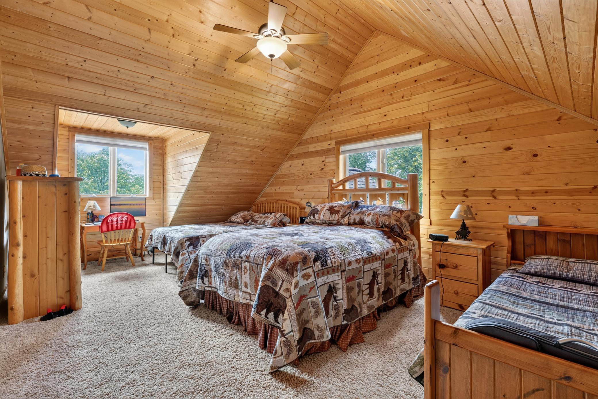 Bedroom #3 easily fits three beds.